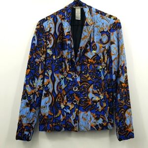 Alberto Makali | Blue base , Abstract Floral detailed blazer - small